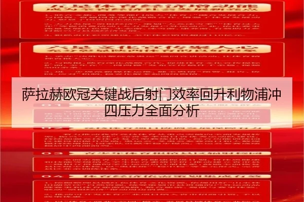 萨拉赫欧冠关键战后射门效率回升利物浦冲四压力全面分析 | JXTY
